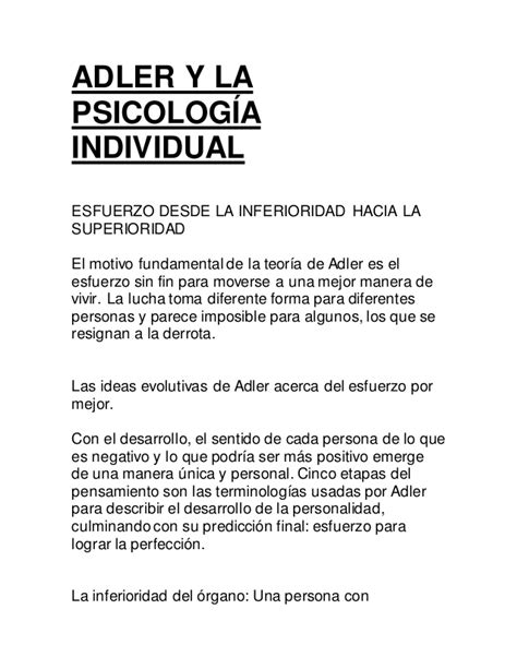 Adler y la psicología individual