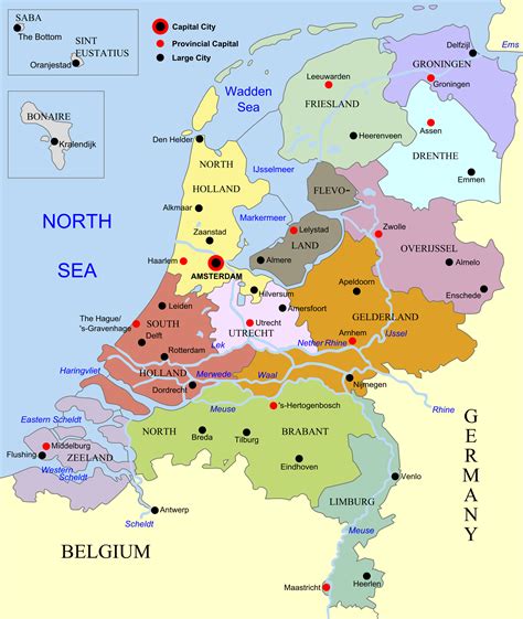Administrative map of Netherlands  Holland . Netherlands ...