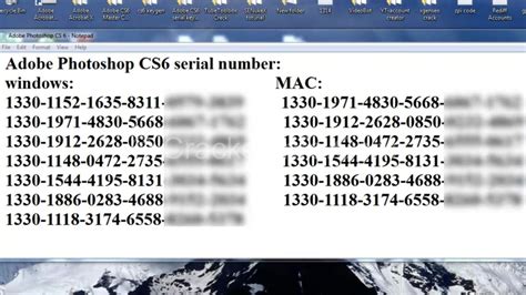 Adobe Photoshop CS6 Serial Number Crack Full Free Download