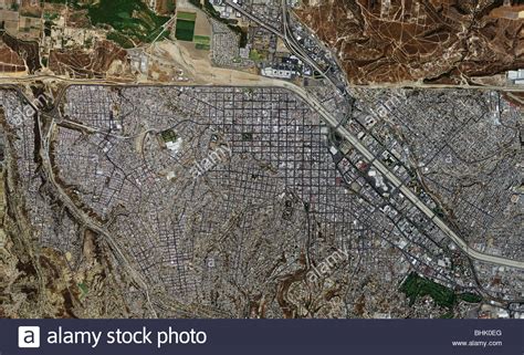 aerial map view San Ysidro international US Mexican border ...