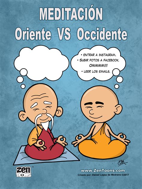 Afiche Humor 01 La Meditación de Oriente VS la Meditación ...