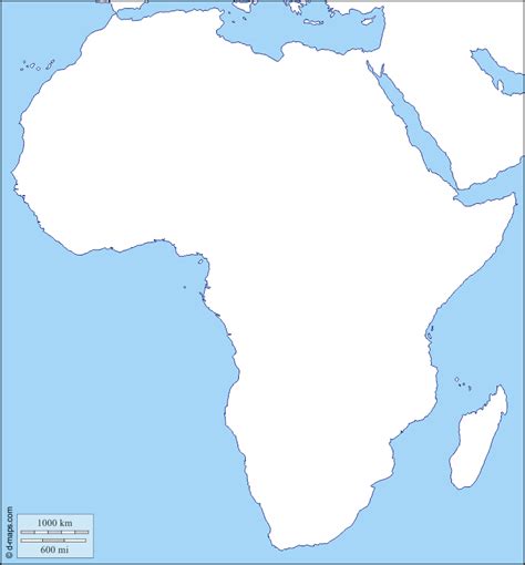 Africa free map, free blank map, free outline map, free ...