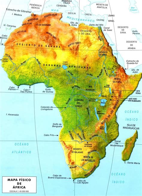 África [mapa físico] | ASL [3º E]