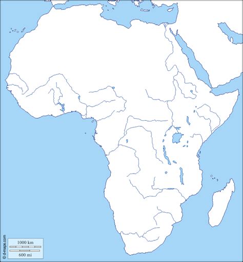 África Mapa gratuito, mapa mudo gratuito, mapa en blanco ...