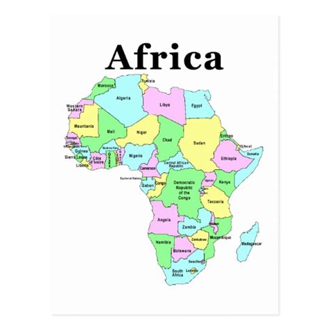 África   mapa político postal | Zazzle