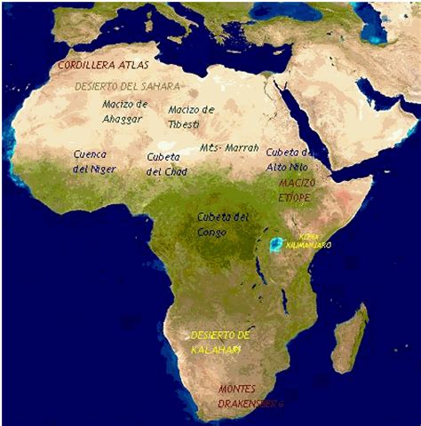 África, Oceanía y zonas polares