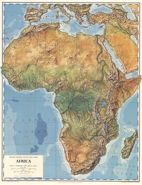 Africa physical map 1958   Full size