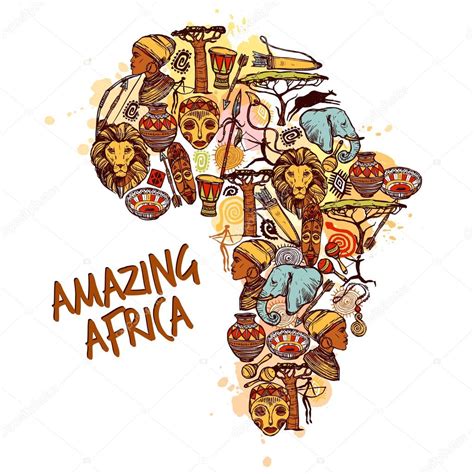 Afrika Skizze Konzept — Stockvektor © macrovector #83445996
