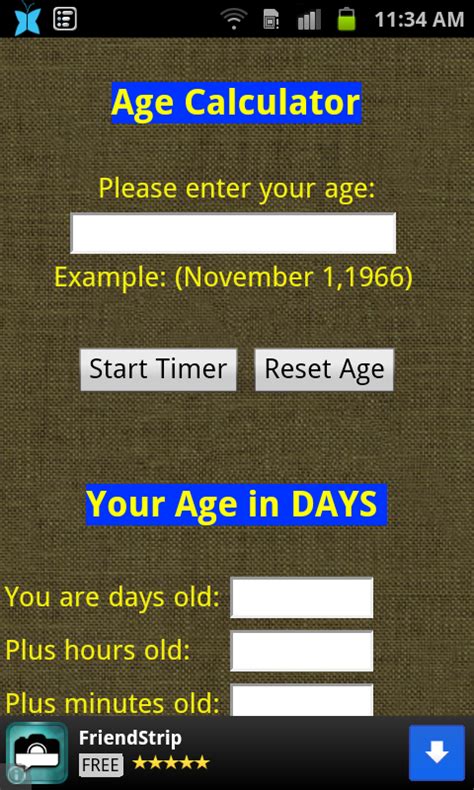 Age Calculator in DAYS: Amazon.com.au: Appstore for Android