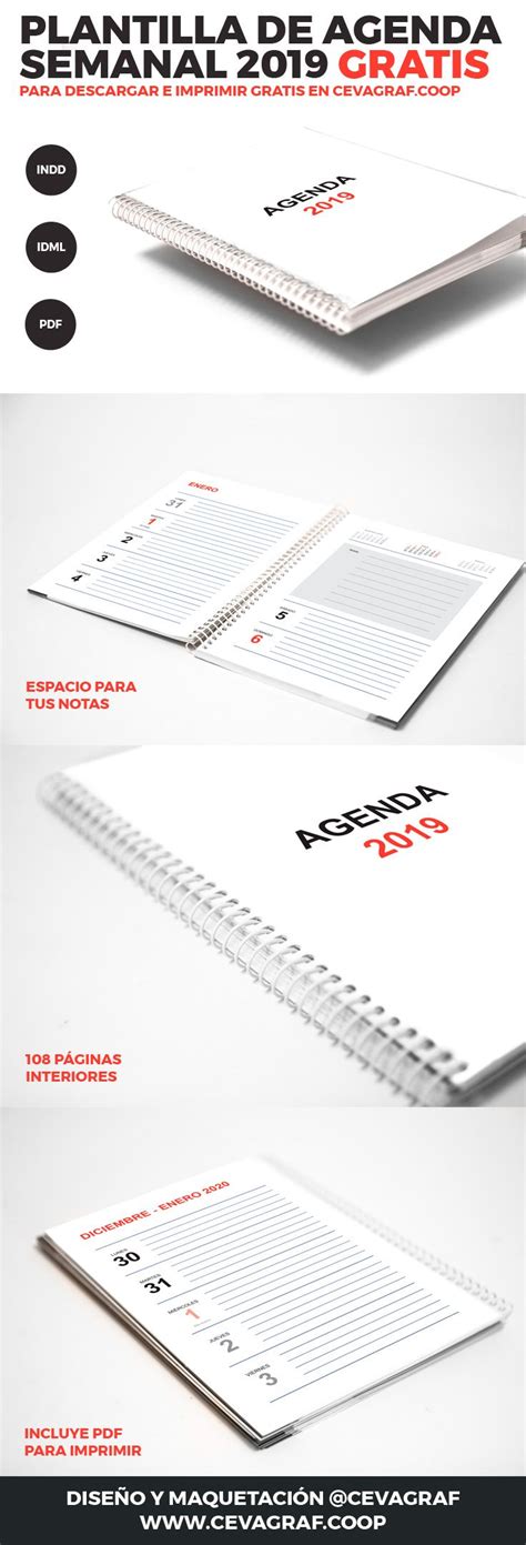 Agenda 2019 Plantilla Gratis para Imprimir | Agenda ...