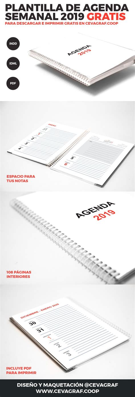 Agenda 2019 Plantilla Gratis para Imprimir | Diseño ...