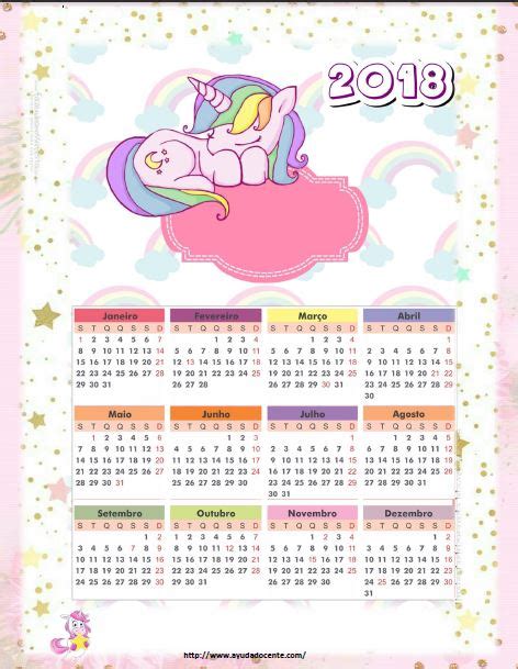 Agenda escolar 2018 de unicornio para imprimir gratis ...