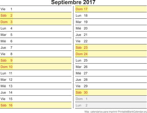 agenda septiembre 2017 para imprimir   Calendarios Para ...