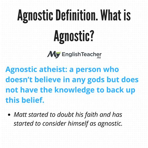 Agnostic Definition. What is Agnostic?   MyEnglishTeacher.eu