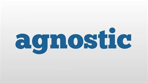 agnostic meaning and pronunciation   YouTube