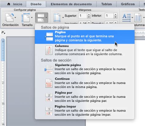 Agregar o eliminar una página en Word para Mac   Word for Mac