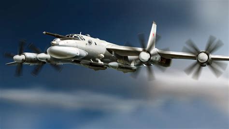Aircraft bomber soviet tu 95 bear russian air force ...