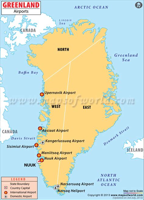 Airports in Greenland, Greenland Airports Map