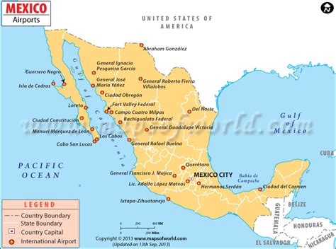 Airports in Mexico, Mexico Airports Map