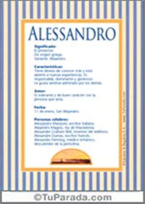 Alessandro, significado del nombre Alessandro, nombres