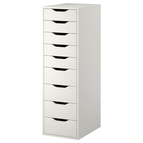 ALEX Drawer unit with 9 drawers White 36x116 cm   IKEA