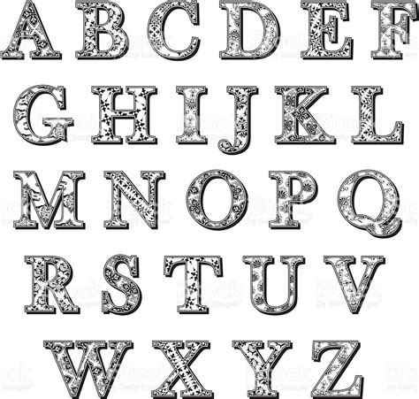 Alfabeto Con Letras Con Diseño De Arco Iris En Estilo ...