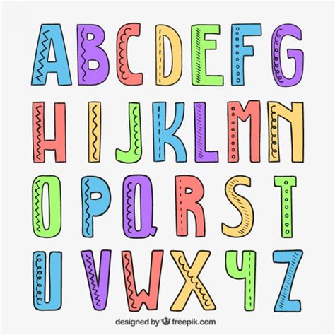 Alfabeto Dibujado a mano | Descargar Vectores gratis