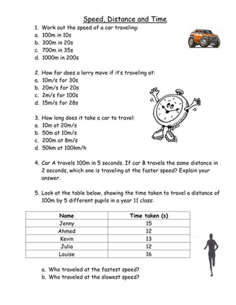 All Worksheets » Time Distance Speed Worksheets ...