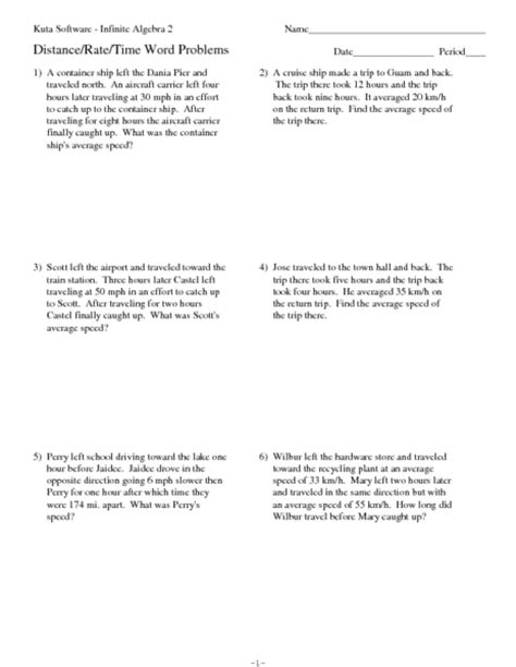 All Worksheets » Time Distance Speed Worksheets ...