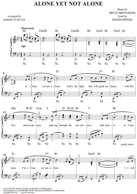 Alone, Yet Not Alone  Easy Piano  Sheet Music by Bruce ...