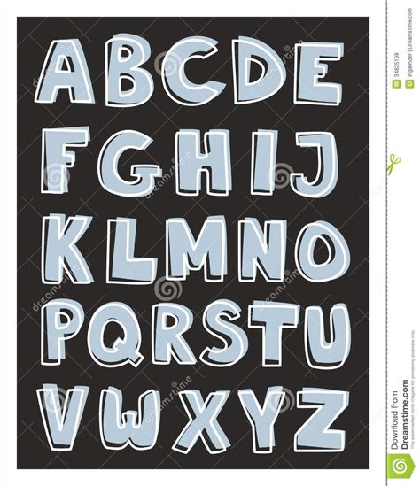 Alphabet Letters Hand Drawn Vector Set Isolated On Royalty ...
