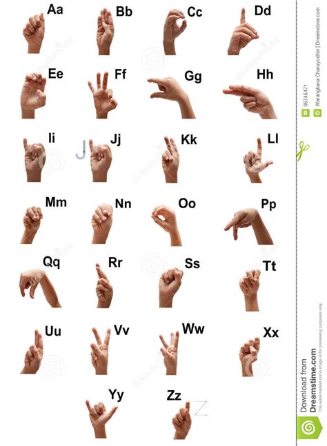 Alphbet ASL Kid Spelling Hand American Sign Language Stock ...