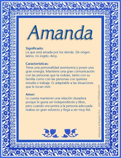 Amanda, significado del nombre Amanda, nombres