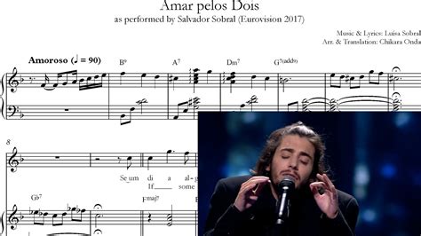 Amar pelos Dois  English; piano sheet music w chords ...