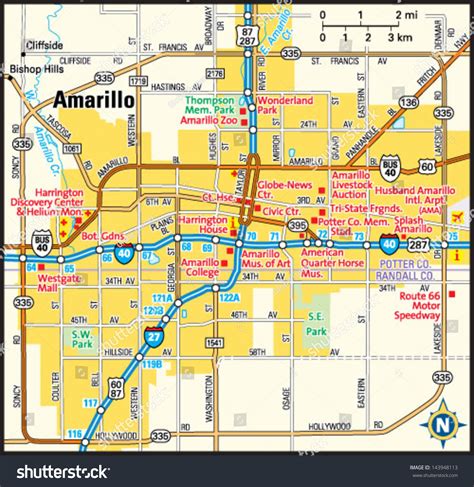 Amarillo, Texas Area Map Stock Vector Illustration ...