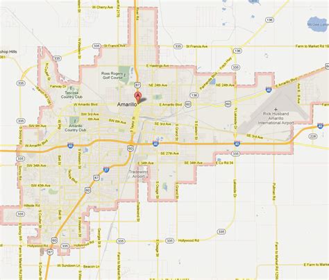 Amarillo Texas Map and Amarillo Texas Satellite Image