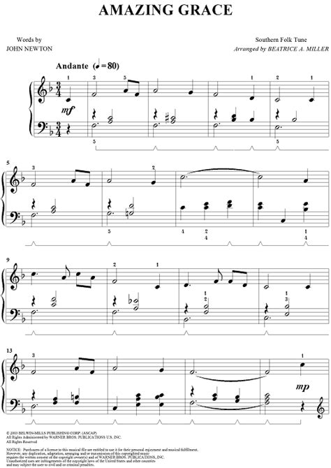 Amazing Grace Sheet Music   Music for Piano and More ...