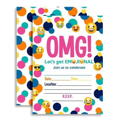 Amazon.com: Emoji Birthday Party Fill In Invitations: Toys ...