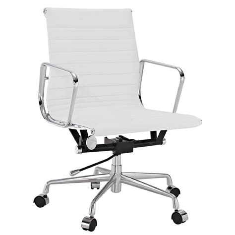 Amazon.com   LexMod Ribbed Mid Back Office Chair in White ...