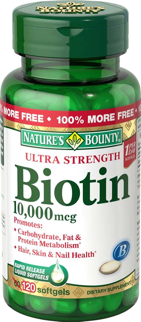 Amazon.com: Nature s Bounty Biotin 10,000 MCG Softgels ...