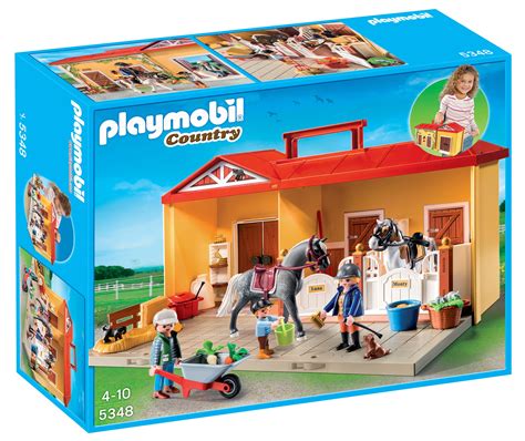Amazon.com: PLAYMOBIL® Take Along Horse Farm Playset: Toys ...