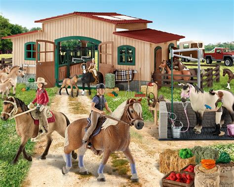Amazon.com: Schleich Horse Stable with Accessories: Toys ...
