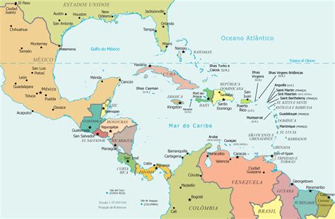 America Central Mapa | threeblindants.com