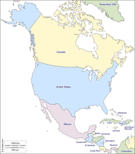 América del Norte : Mapa gratuito, mapa mudo gratuito ...