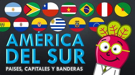 AMERICA DEL SUR Paises Capitales Bandera Mapa Niños ...