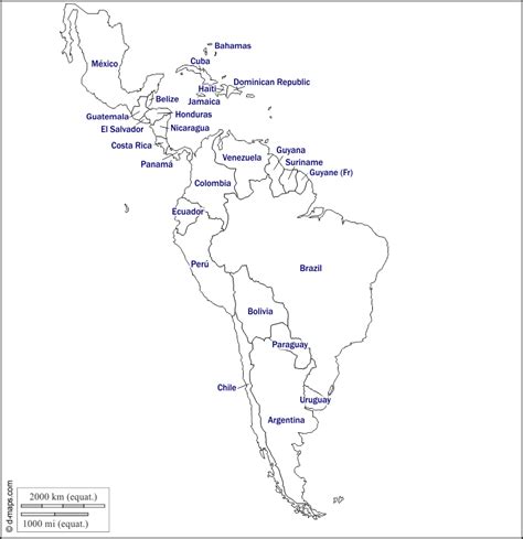 América Latina Mapa gratuito, mapa mudo gratuito, mapa en ...