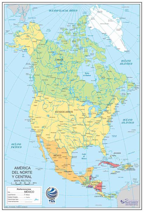 America Mapa Politico Capitales Mapa De América Del Norte ...