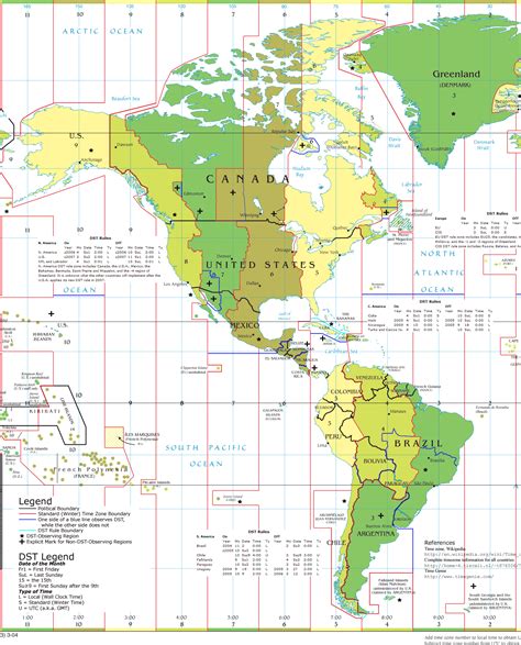 America Time Zones • Mapsof.net