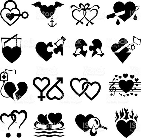 Amor Corazón Y Símbolos De Desengaño Illustracion Libre de ...