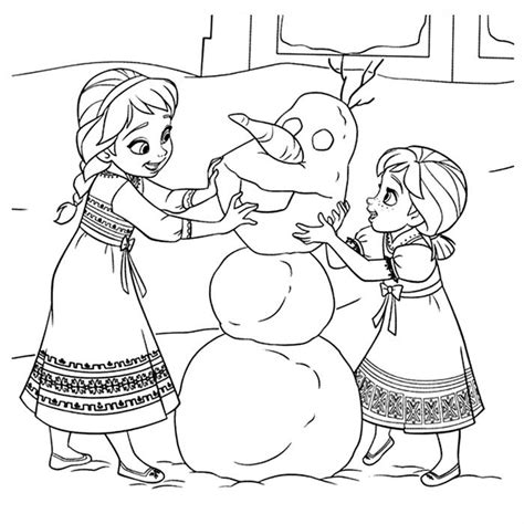 Ana, Elsa e Olaf – Desenhos para Colorir